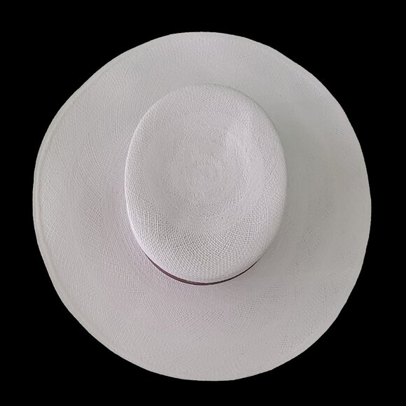 M.A.M.A. - Stylish Women\'s White Straw Hat, Brown Ribbon main image 4
